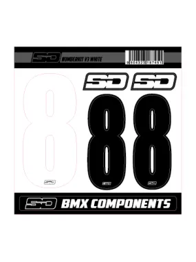 SD Front + 2 Side Plate Number Kit V3 White